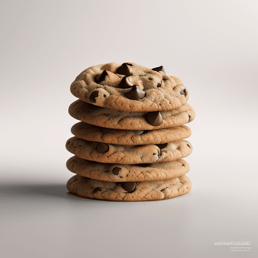 AI generated: Commercial photography of chocolate chip cookies, white lighting, studio light, 8k octane rendering,...