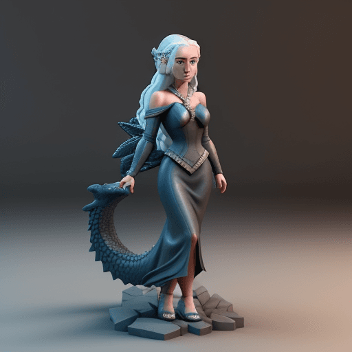 AI generated: daenerys targaryen, isometric, full body, blender 3d, style of artstation and behance, Disney Pixar,...