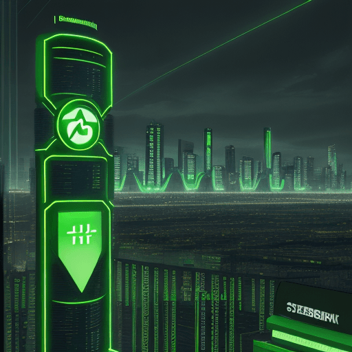 AI generated: digital channels of St. Petersburg, cyberpunk, light green, sberbank
