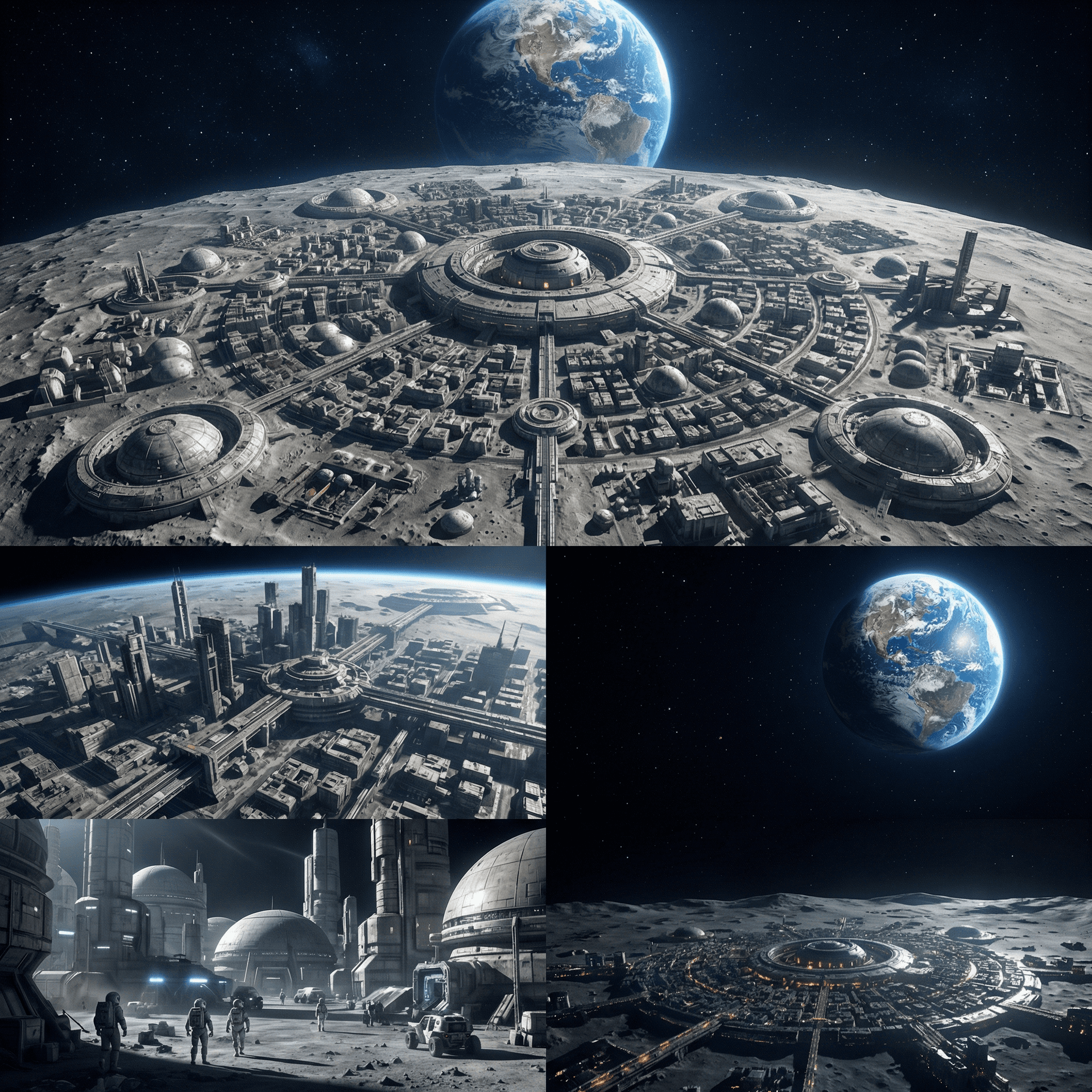 AI generated: Blend and tune the reference images and create other angles of view of Moon Base.
Covering all of th...
