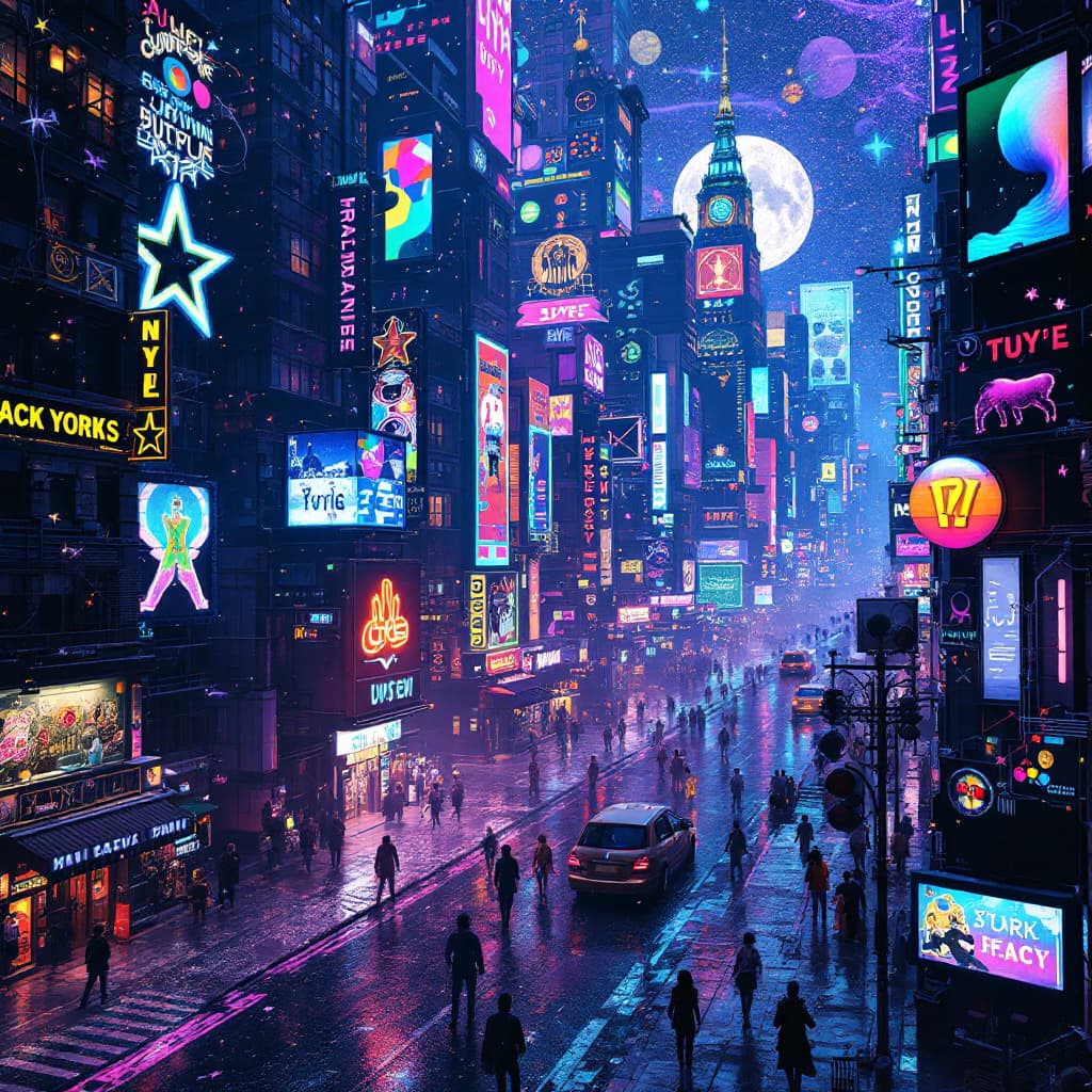 AI generated: Trippy, psychedelic, surreal, New York City 400 years from now. hyperrealism, high detail, octane re...