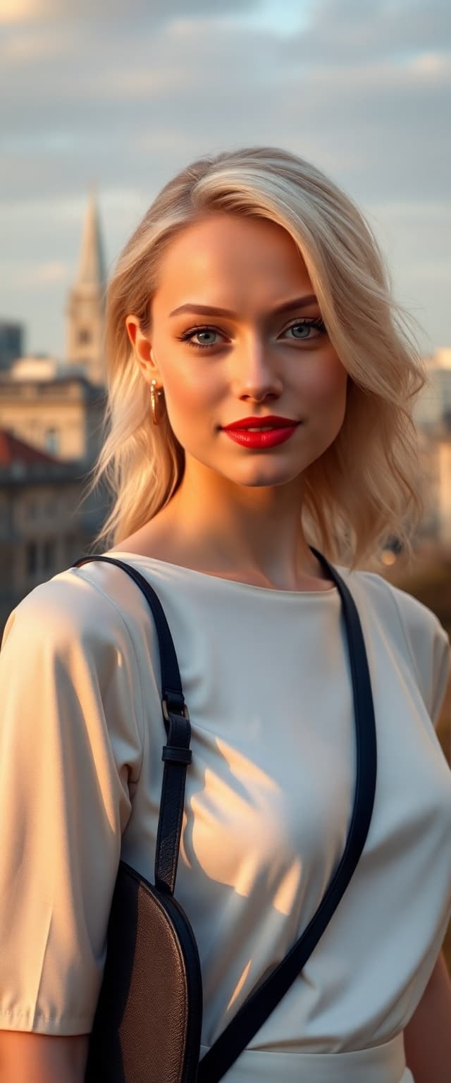 AI generated: "High resolution vertical portrait, Sony A1 120mm lens. A fair skin supermodel, early 20's, platinum...