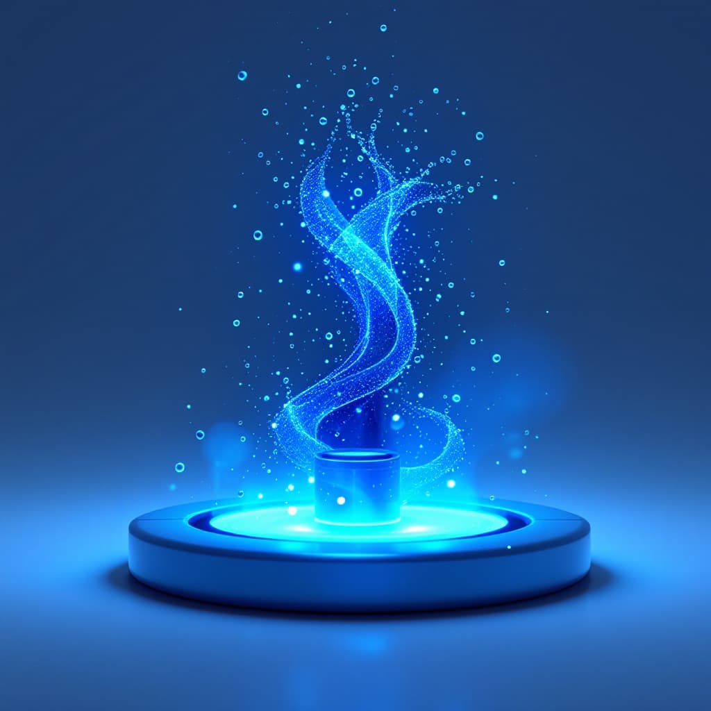 AI generated: fondo efecto bioluminiscente azul neón, rodeada de un brillo suave que contrasta con los detalles ní...