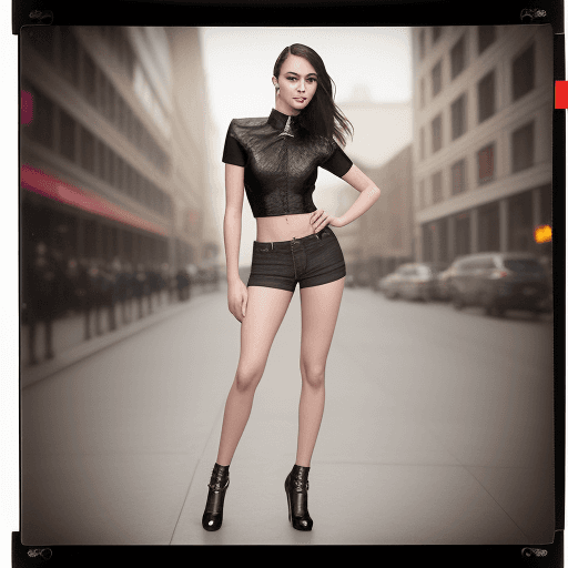 AI generated: female model, full body, Polaroid proof for a fashion shoot, hyper-realistic, lifelike --ar 35:64 --...