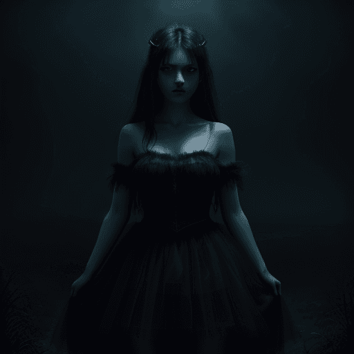 AI generated: UHD, 8K, ultra detailed, a cinematic photograph of Dark Fantasy Art, a girl with Tulle skirt,making ...