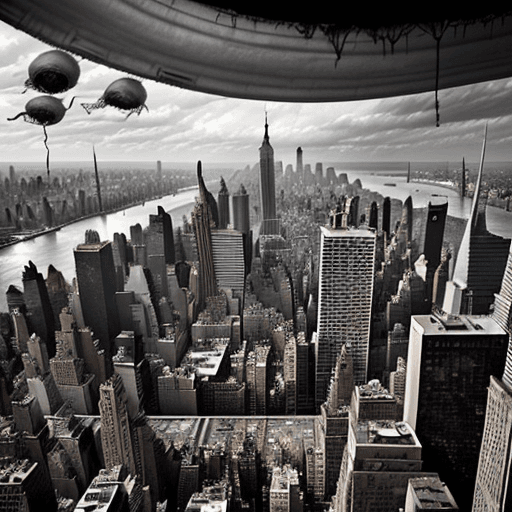 AI generated: New York City 100 years after the fall of man, unihabited, post apocalypse, photo realistic --style ...
