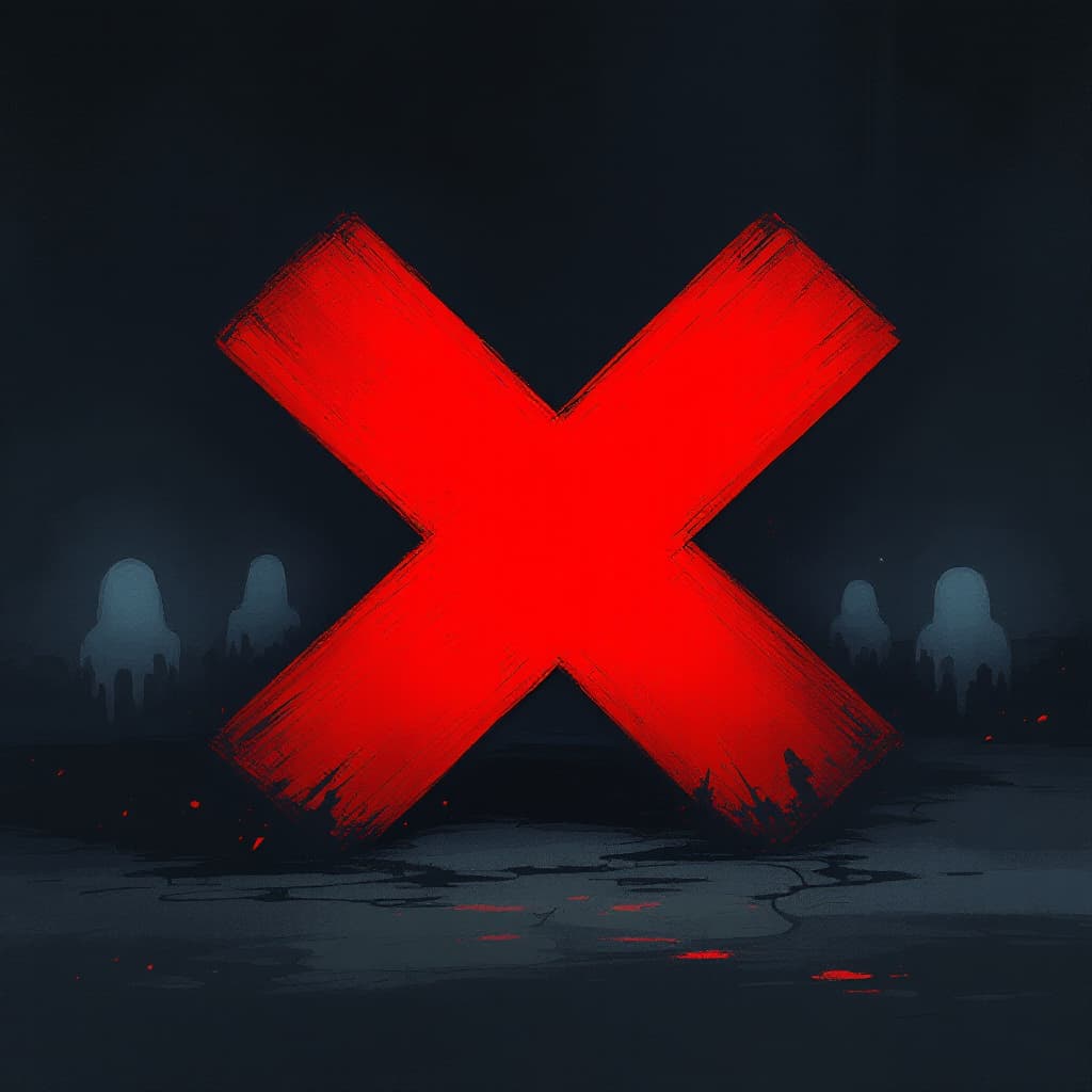 AI generated: "A powerful, large red X covering a stylized social media interface, symbolizing frustration and inv...