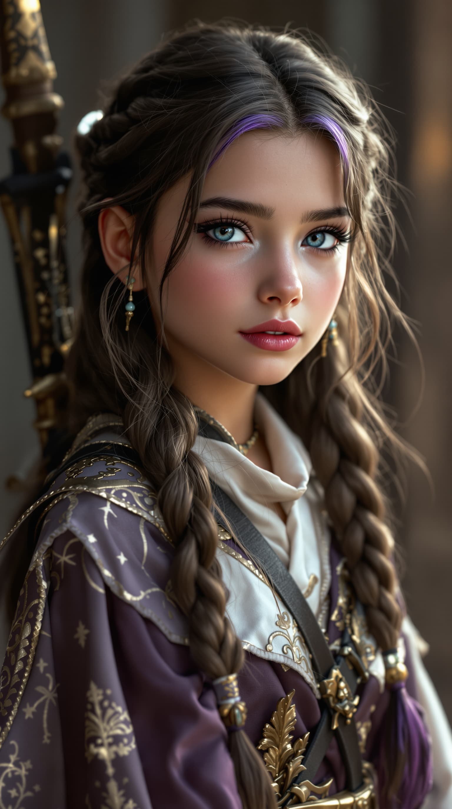 AI generated: A professional photograph capturing one of the most beautiful fourth-grade Ukrainian girl in the wor...