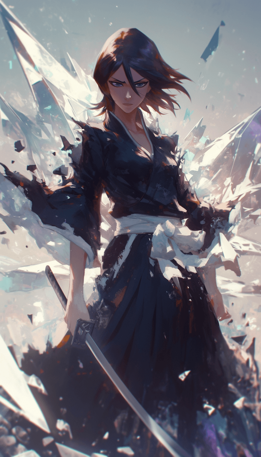 AI generated: masterpiece, best quality, expressive eyes, luminous, perfect face, Rukia Kuchiki from Bleach anime ...
