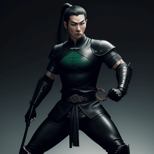 AI generated: male, hero, Chinese, mystic, full body portrait, detailed face, detailed eyes, real face, fitness bo...