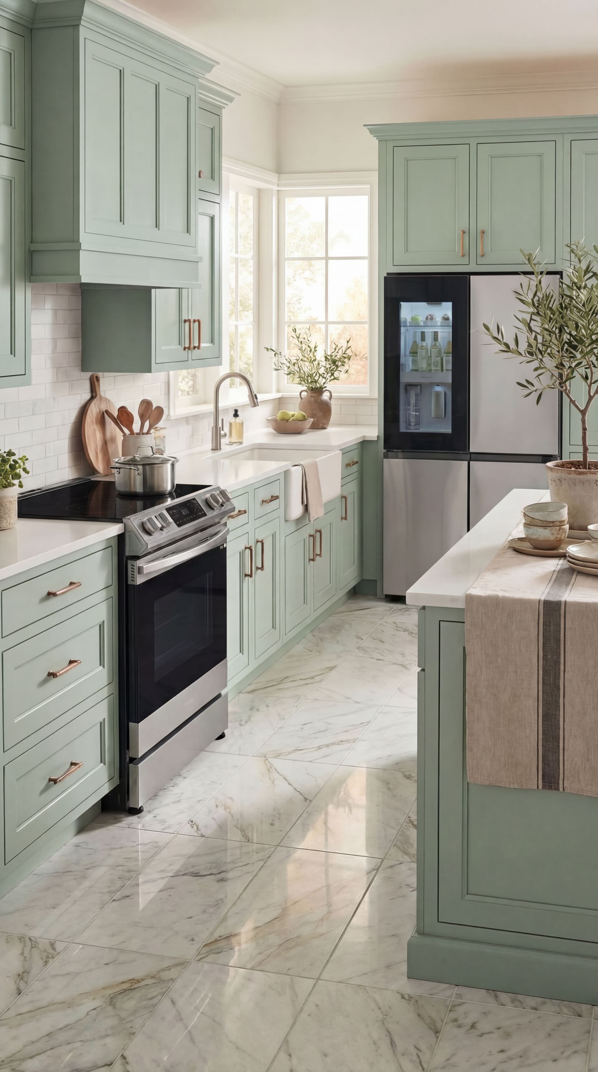 AI generated: replace the stove range with the one from input image 2