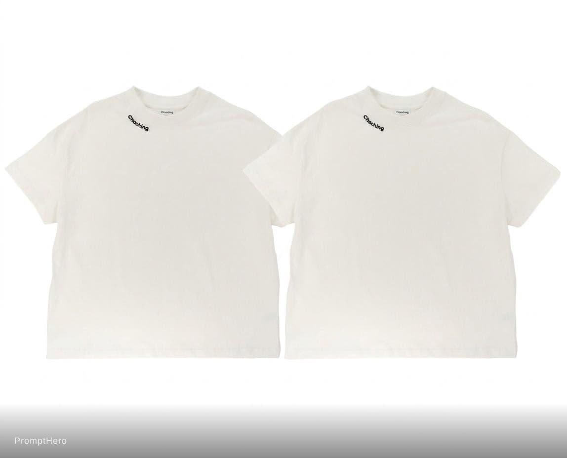 AI generated: White short-sleeved t-shirt, couple shirt
