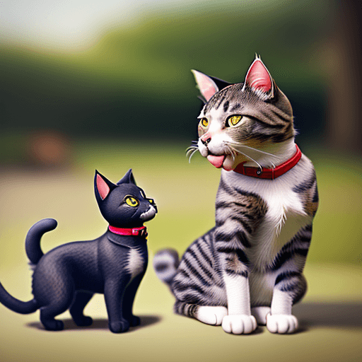 AI generated: Create a realistic photo of a cat and a dog.