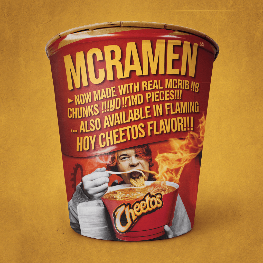 AI generated: 64K, UHD, Photorealistic Glossy Image of A traditional McDonald's Cardboard Soup container that has ...