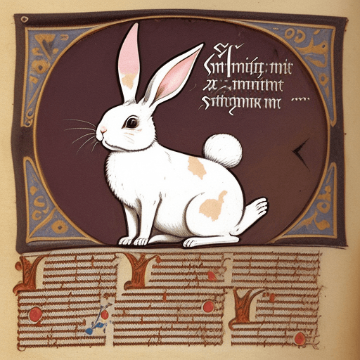 AI generated: medieval marginalia, drollery, rabbit, inkulinaty style, —ar 9:16