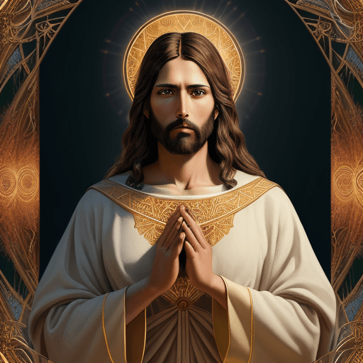 AI generated: 
"Generate a visually stunning digital artwork of Jesus with exceptional quality, captured using a h...