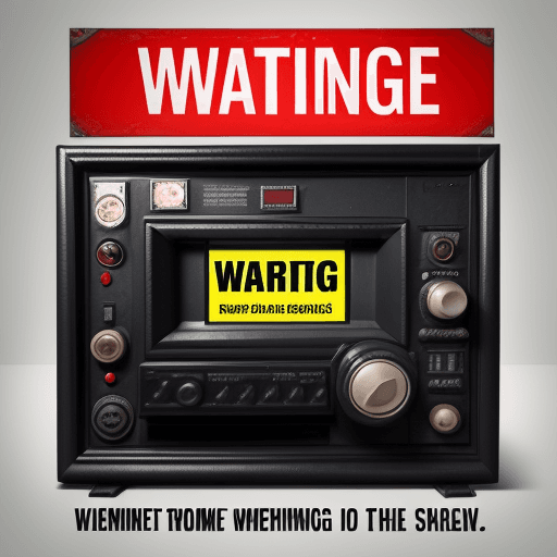 AI generated: text "WARNING PROMPTS BEING STOLEN" :: Emergency Broadcast Alert System, typography "WARNING PROMPTS...