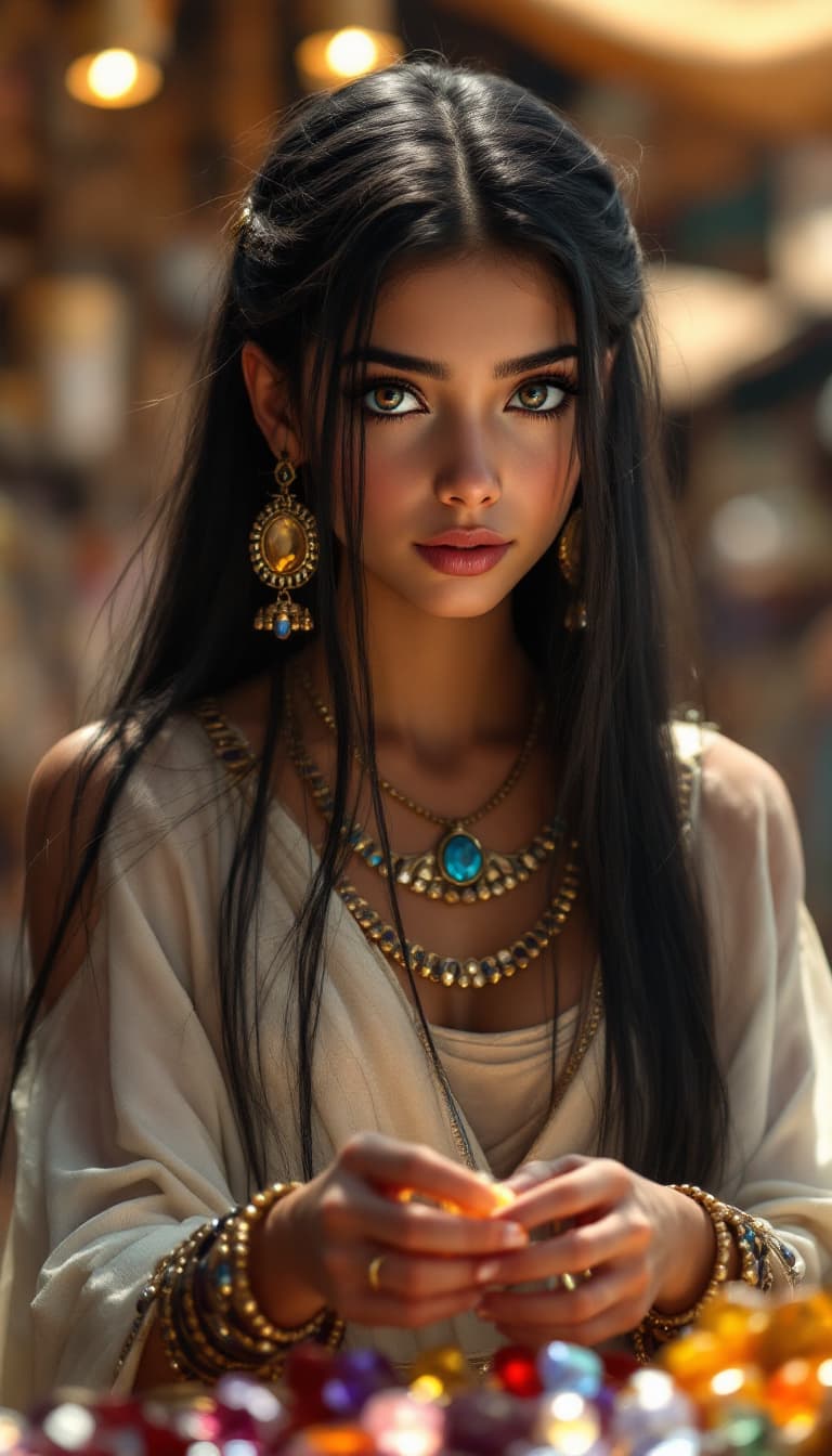 AI generated: a professional photo of a seven year Egyptian princess, (futuristic),(masterpiece), (realistic), (pe...