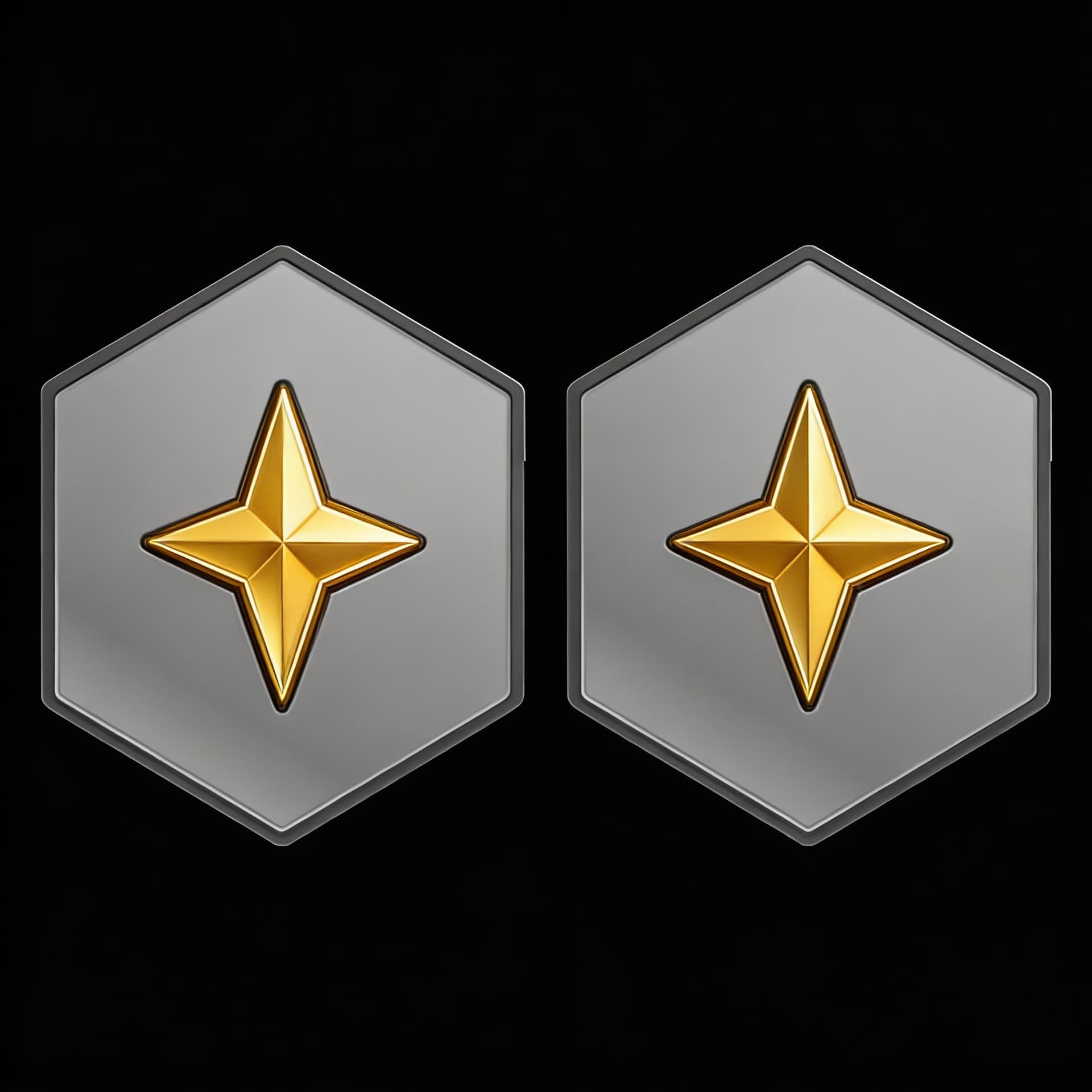AI generated: Create a Sci-Fi uniform Rank patch. Use the Reference image 1 and create a two patches side by side....