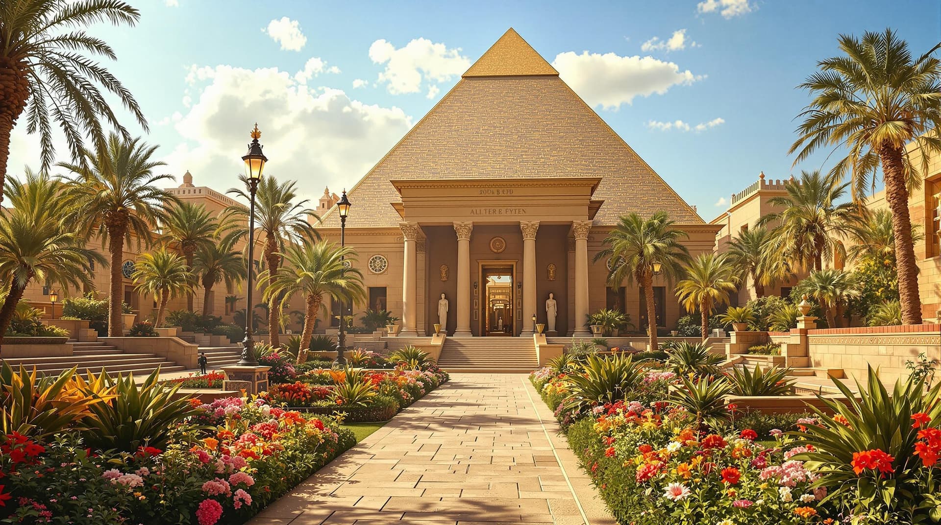 AI generated: a higly detailed photo of the ancient egypt capitol (in the year 300BC) , the royal palace in capita...