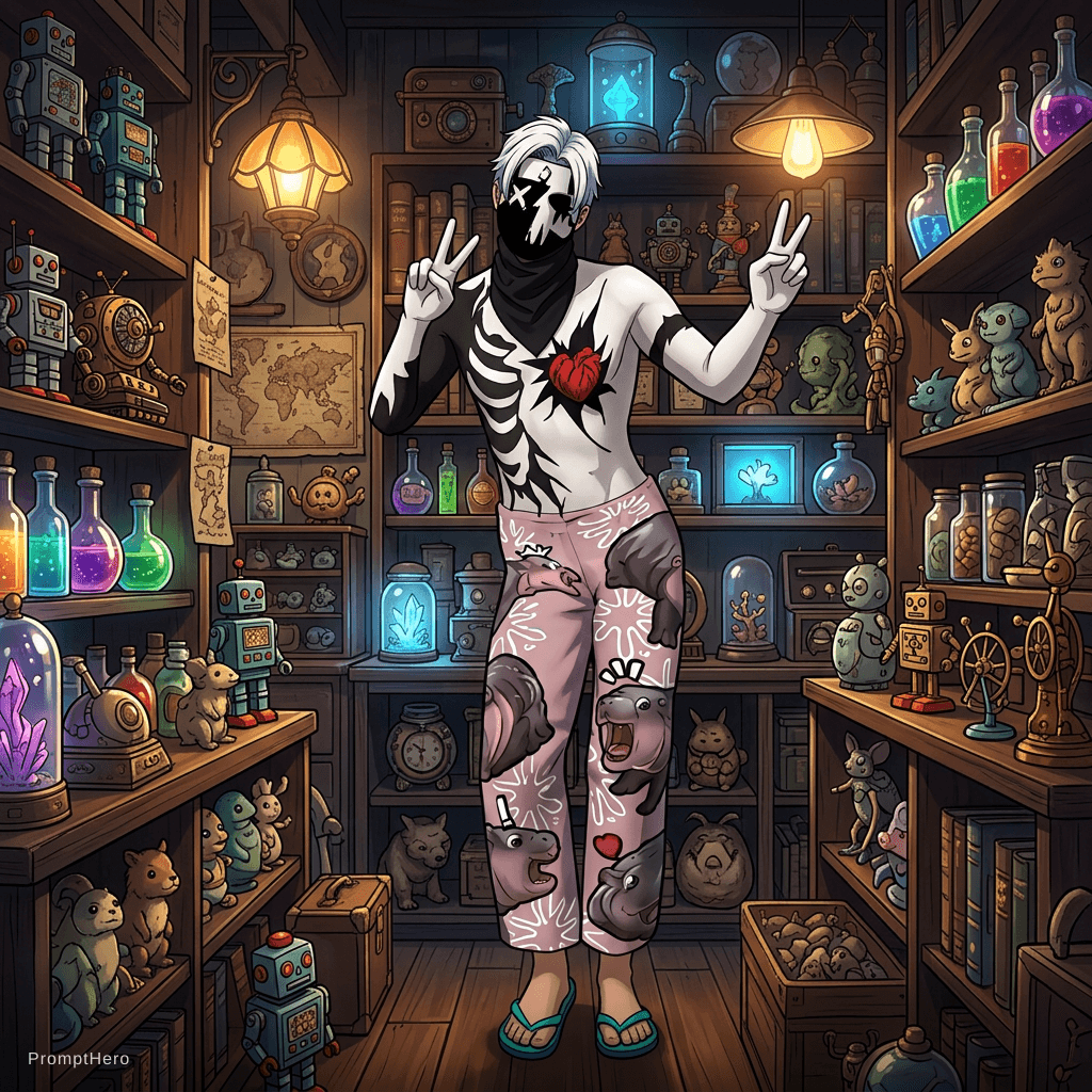 AI generated: store full of curious collectibles :: incredible, anime, Digital 2D, animated by Kyoto Animation, St...