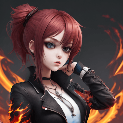 AI generated: m_style, 1girl, highly detailed, absurd res, perfect image, (flame_surge_style:0. 8)