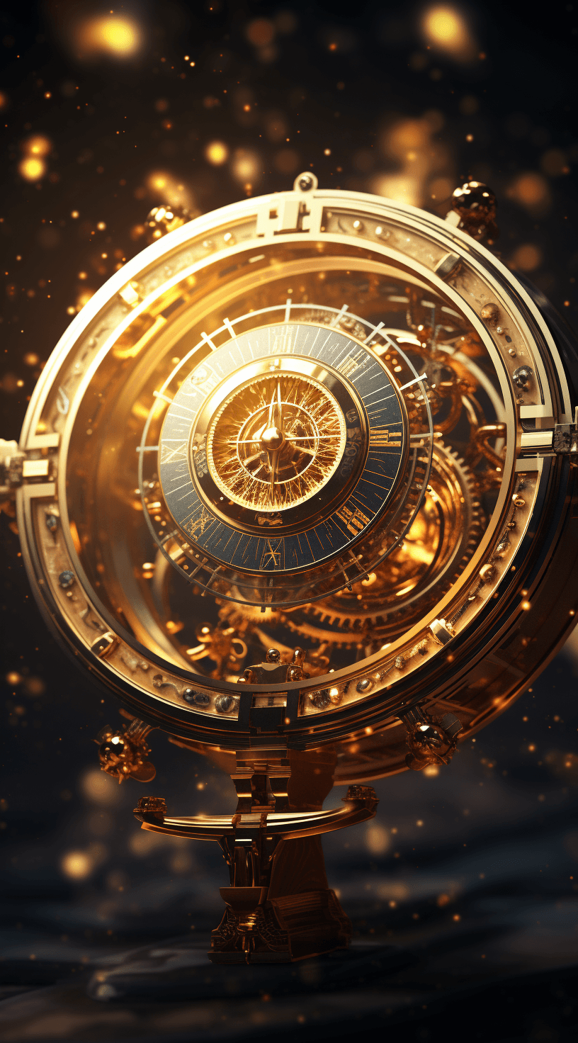 AI generated: the zodiac sign that correspond with the earth at the same time, in the style of richly detailed bac...