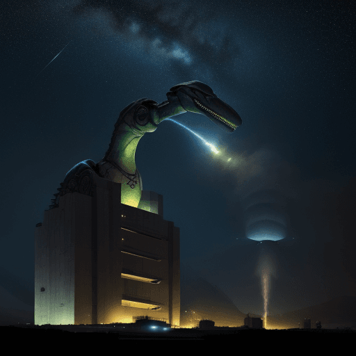 AI generated: town ship poor architecture environnement jurrassic dynosaure/ poor population and jet fying raid, w...