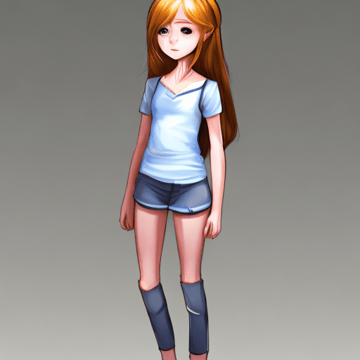 AI generated: 1girl, character design, 1:2 body proportion, teenage outfit