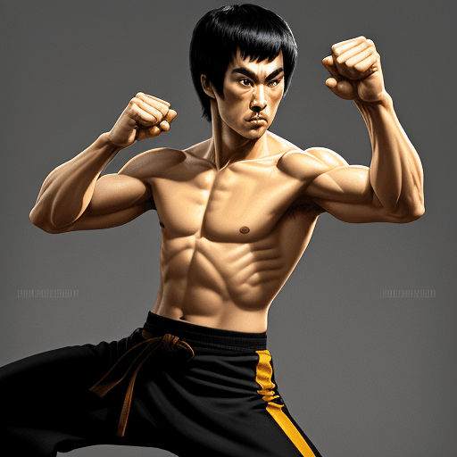 AI generated: Bruce Lee stance
