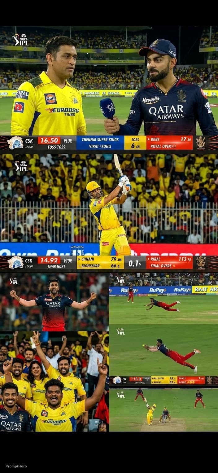 AI generated: Create a video for real cricket match csk vs rcb
