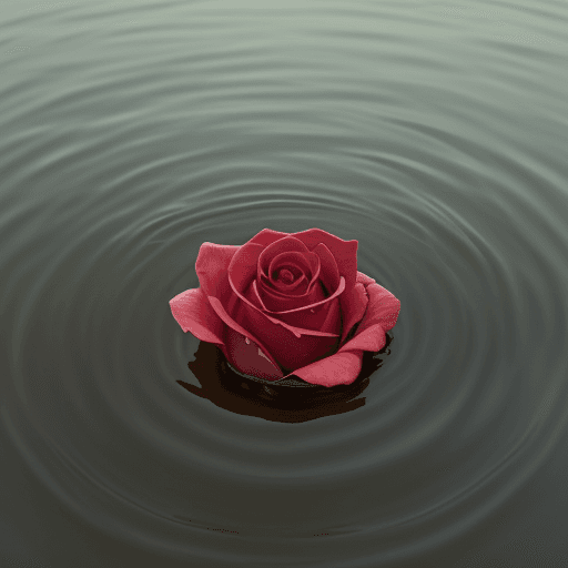 AI generated: rose in a lake
