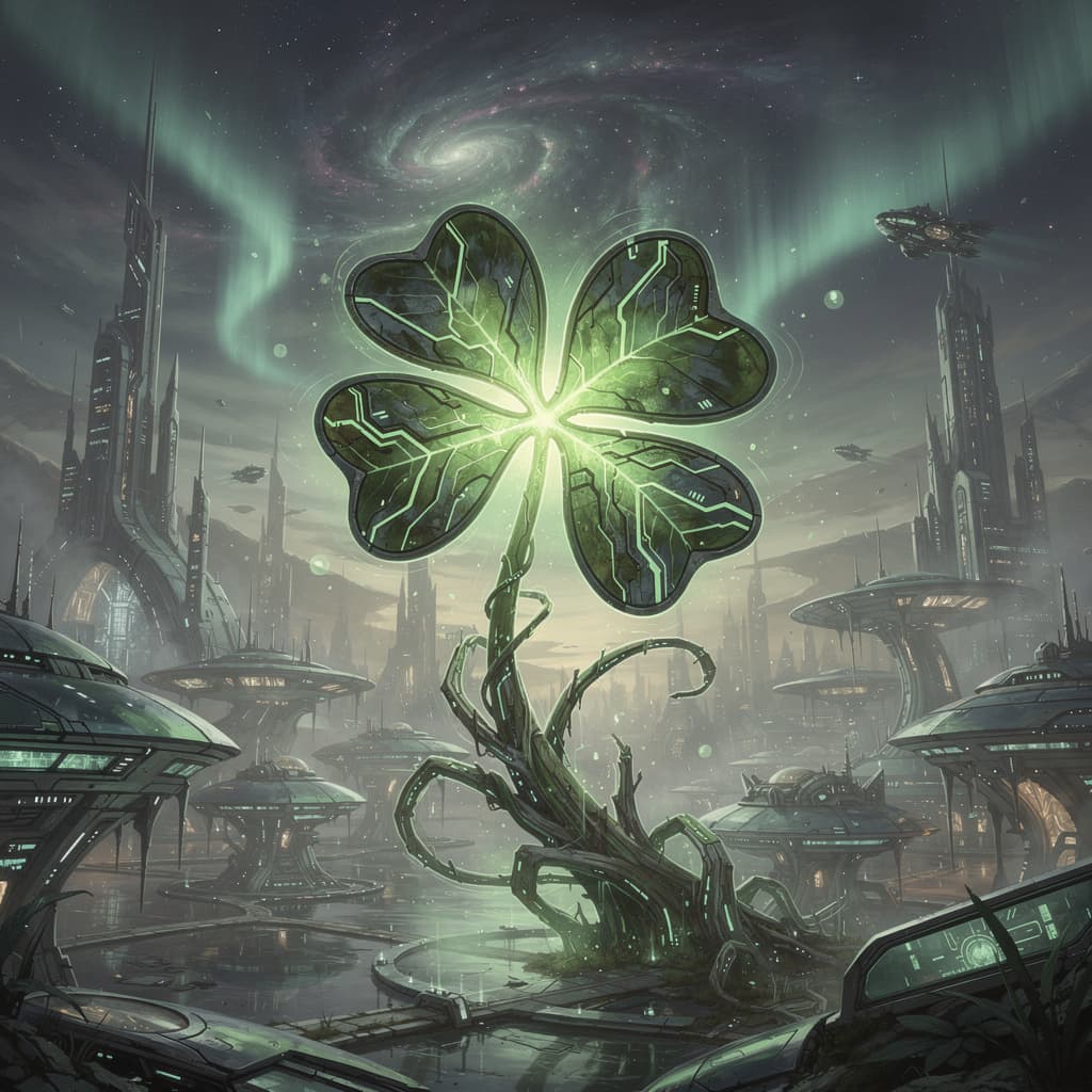 AI generated: shamrock fantasy sci-fi image