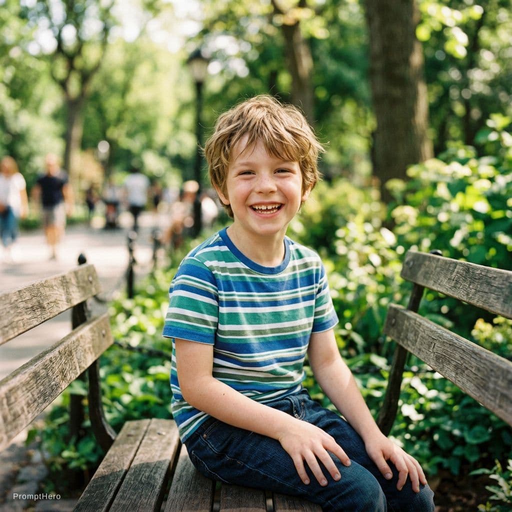 AI generated: one boy with smile 