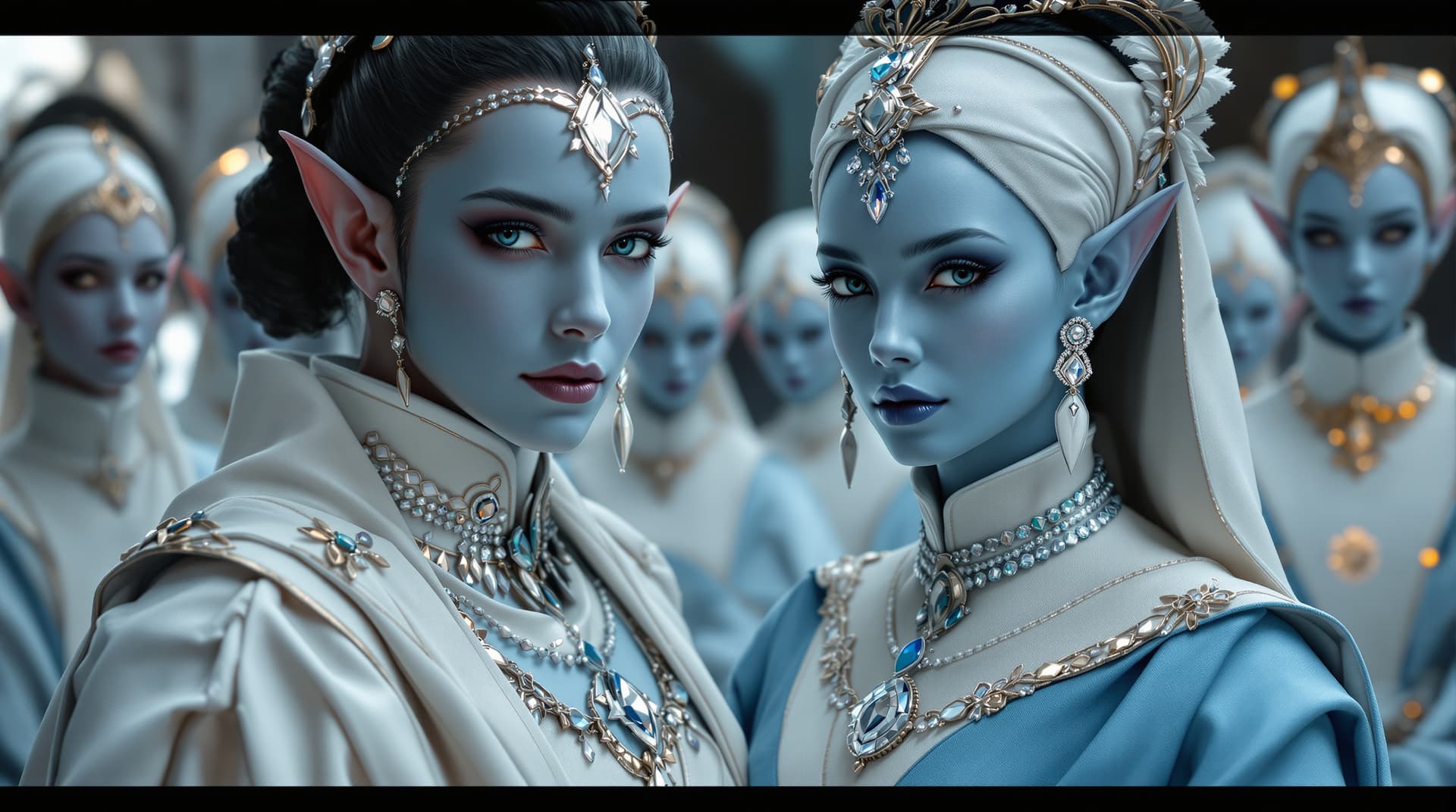 AI generated:  Image is a high-resolution close up hyper realistic digital artwork depicting royal elite couple wi...