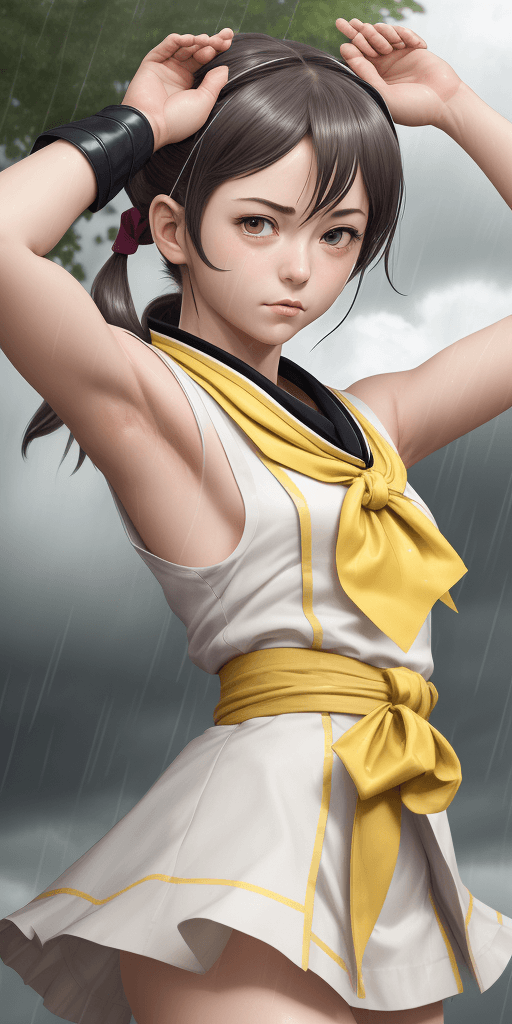 AI generated: masterpiece, best quality,, sakura bakushin o (umamusume),,  (close-up:1.2), rain, cloud, cloudy, sh...