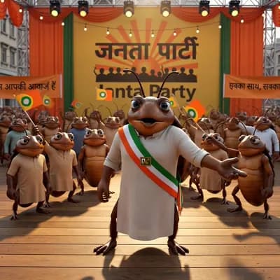 AI generated video: Cockroach janta party