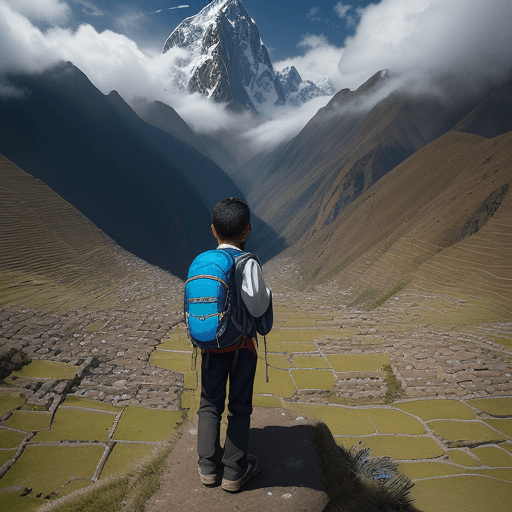 AI generated: In this enchanting image, we see Teo Q, a 10-year-old boy from Cuzco, Peru, on one of his captivatin...