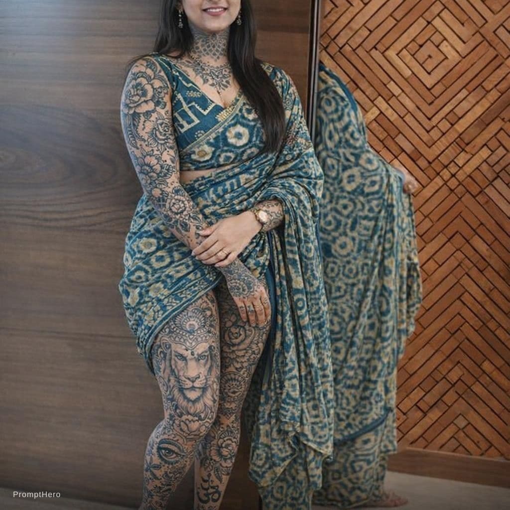 AI generated: Full body women tattoo 