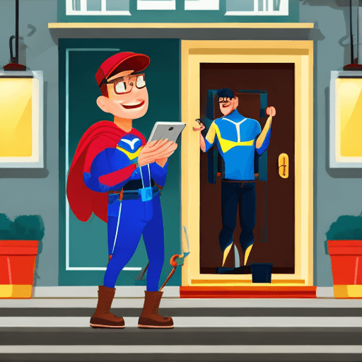 AI generated:  Create an image that showcases the convenience of mobile repair services, perhaps with a technician...