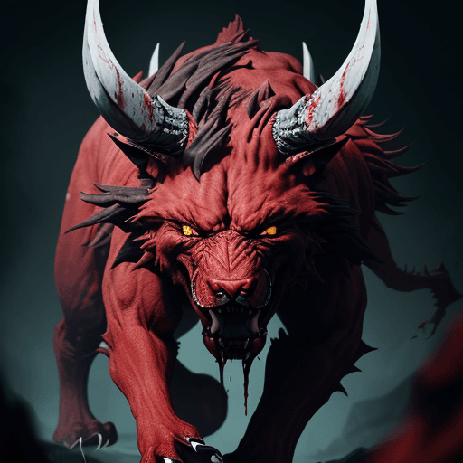 AI generated:  high quality foto of a bloody dangerous beast without eyes, long fingers and broken bones, 8k