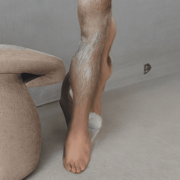 AI generated: a nude submissive slave girl wearing a bdsm neck collar, on her knees, slim, pony tail hair, pale sk...
