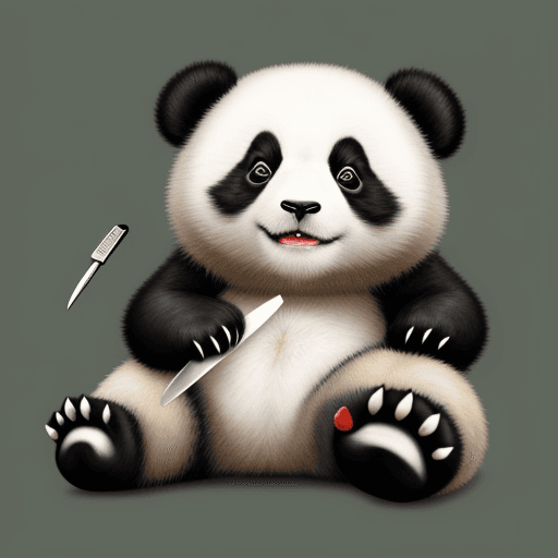 AI generated: Panda holds a nail file in his paws