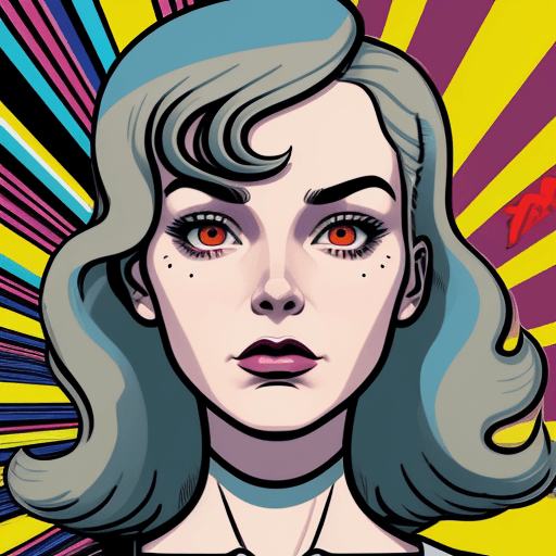 AI generated: faye holley illustration, in the style of charles burns, close-up intensity, pop art-inspired graphi...