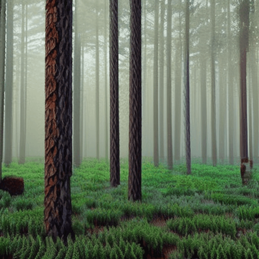 AI generated: Bosque de pinos rodeado de un paisaje mediterraneo ; 8k, intricate detail, photorealistic, realistic...