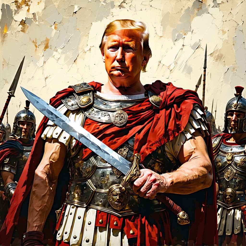 AI generated: caeser stabbed by brutus
caeser is donald trump, putin is brutus
