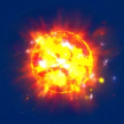 AI generated video: a sun exploting