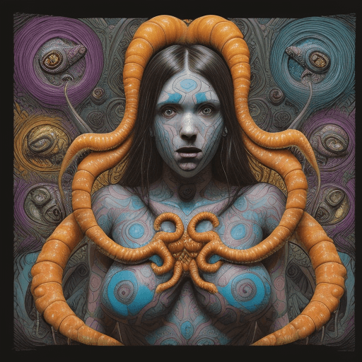 AI generated: (Text:"UNCUT"text)++++++++++, Comic Book Vibrancy, Forced Perspectives, Streetart, (Pre-Raphaelite B...
