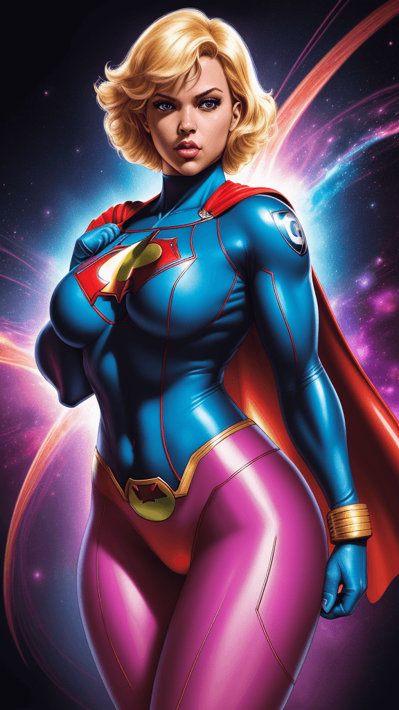 AI generated: complex funky background a highly detailed 8k 16k poster size illustration a complex DC Comics featu...