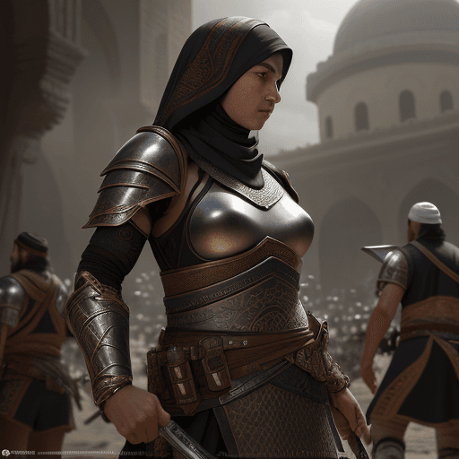 AI generated: High resolution   8k, intricate detail, photorealistic, realistic light, Muslims  warriors, and assa...
